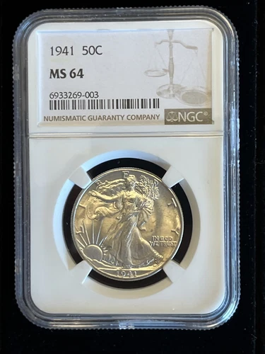 1941 (P) Walking Liberty Silver Half Dollar 50c NGC MS64 Blazer Coin Near Gem