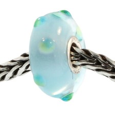 Authentic Trollbeads Glass 61165 Ice Blue Bud...
