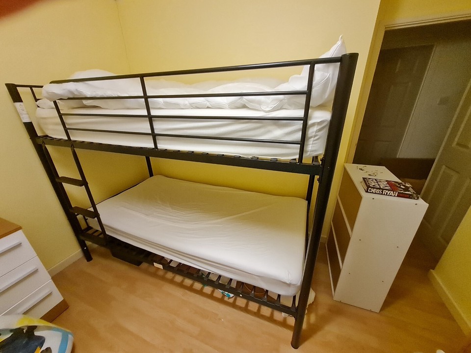 bunk beds with mattresses and mattress protectors, used eBay