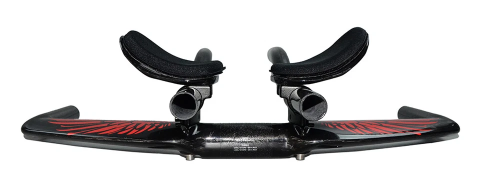 Manillar de fibra de carbono UD contrarreloj triatlón bicicleta Bullhorn bar aero barra combo Foto 2 de 4