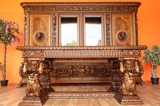 Nr.1995+ 1950a Restauriert Schreibtisch Schrank Herrenzimmer Eiche