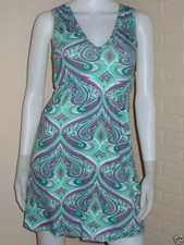 NWT VINTAGE EZEKIEL TEAL FLOWER PAISLEY DRESS URBAN BOHO RETRO MEDIUM