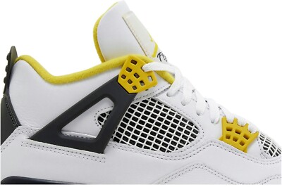 Nike Air Jordan 4 Retro White Sneakers Trainers Yellow JumpMan