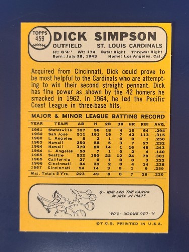 Tarjetas de béisbol Topps 1968 completan tu conjunto que elijas #458 - 598 alto # - Imagen 5 de 281