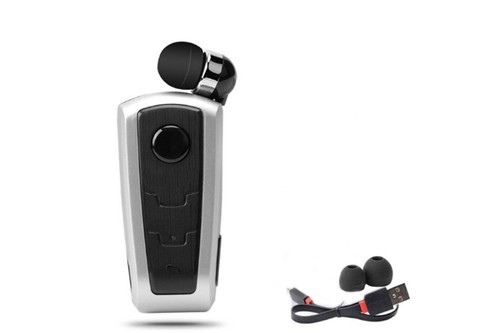 Cuffia mono auricolare retrattile wireless bluetooth smartphone clip on - Foto 6 di 6