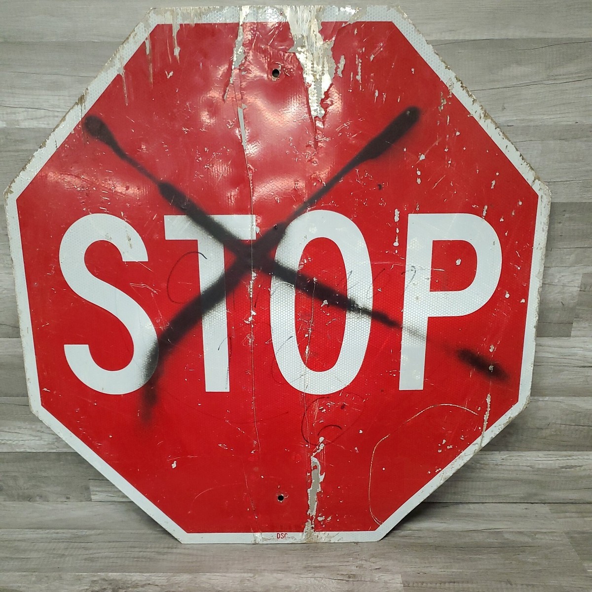 Street Sign Stop 30 By 30 Inches Aluminum Retired Vintage