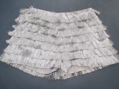 Shorts Junior Size US 6 EUR 38 Silvery Thread Textured TOP SHOP Metallic Silver