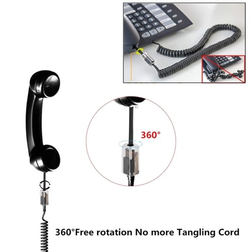 RJ9 4P4C Phone Cord Untangler 360 degree Head Rotating Telephone Cable Detangler - Zdjęcie 4 z 10