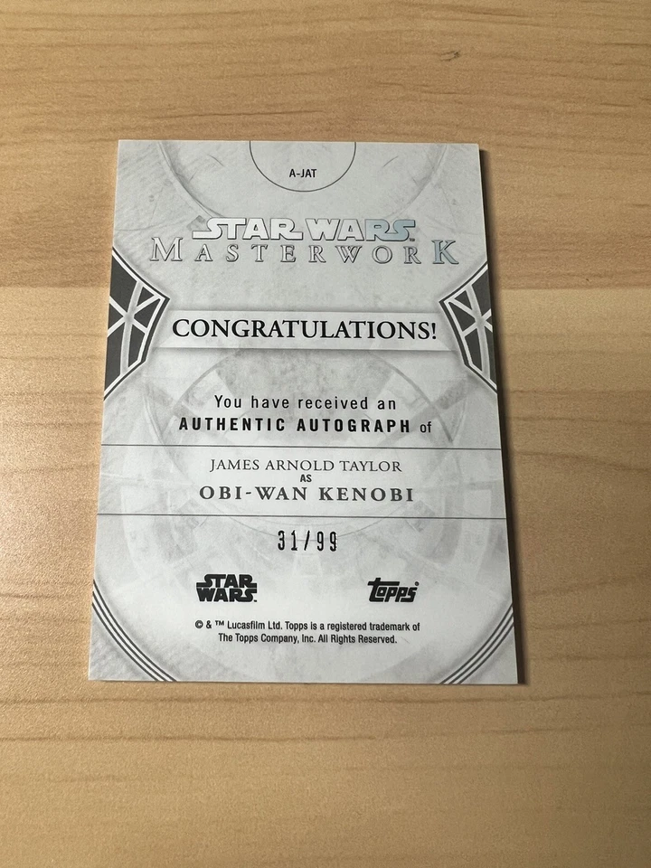 Topps Star Wars Masterwork James Arnold Taylor Obi-Wan Kenobi Auto #A-JAT /99 - Image 2 of 2
