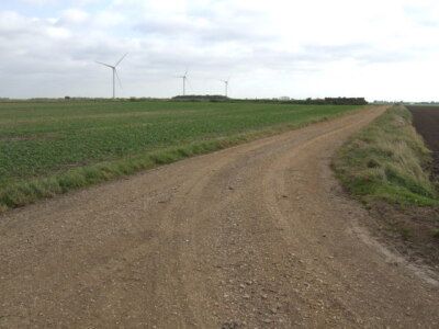 Photo 6x4 Deeping Fen 3 Tongue End View south-east with the wind turbines c2007