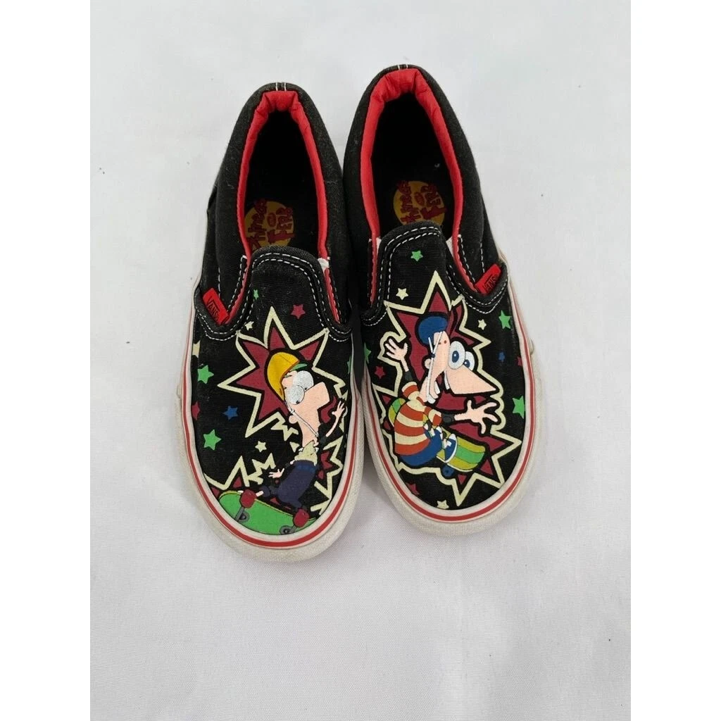 Scarpe slip on Vans Disney 2013 Phineas and Ferb unisex bambini 11 5