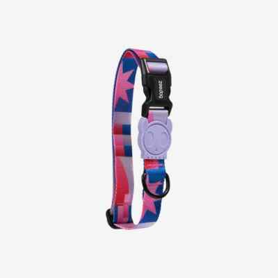 Zee.Dog | Vibrant Pink & Purple Noon Adjustable Dog Collar | Security Buckle