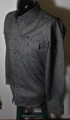 RIPCURL Gray Wool Blend "Slim Fit" Long Sleeve Flannel Men's Shirt Size S - Picture 3 of 5