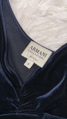 Armani Collezioni Navy Velvet Tank Top Size 4 - Picture 3 of 5