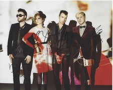 NEON TREES BAND SIGNED 8X10 INCH PHOTO W/COA X4 TYLER GLENN ROCK PUNK GROUP