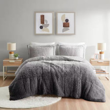 Ella Grey Microfiber Twin/Twin XL Comforter Set