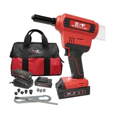 S&F STEAD & FAST Cordless Rivet Tool Kit, 1/8" - 1/4", Brushless, Industrial ...