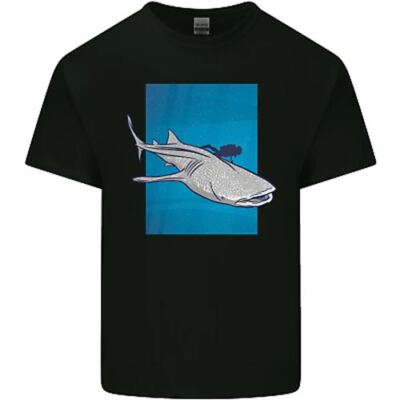 Ein Walhai Und Taucher Herren Baumwoll T-Shirt Tee Top