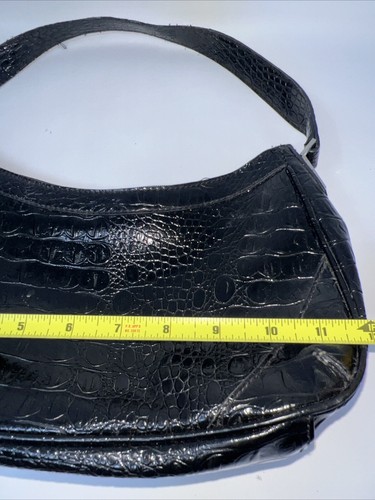 Borsa a mano Liz & co. Croc nera in rilievo tracolla lucida - Foto 13 di 14