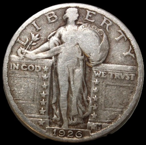 1926 standing liberty quarter- CHOICE VF / FREE SHIPPING- SMH-311