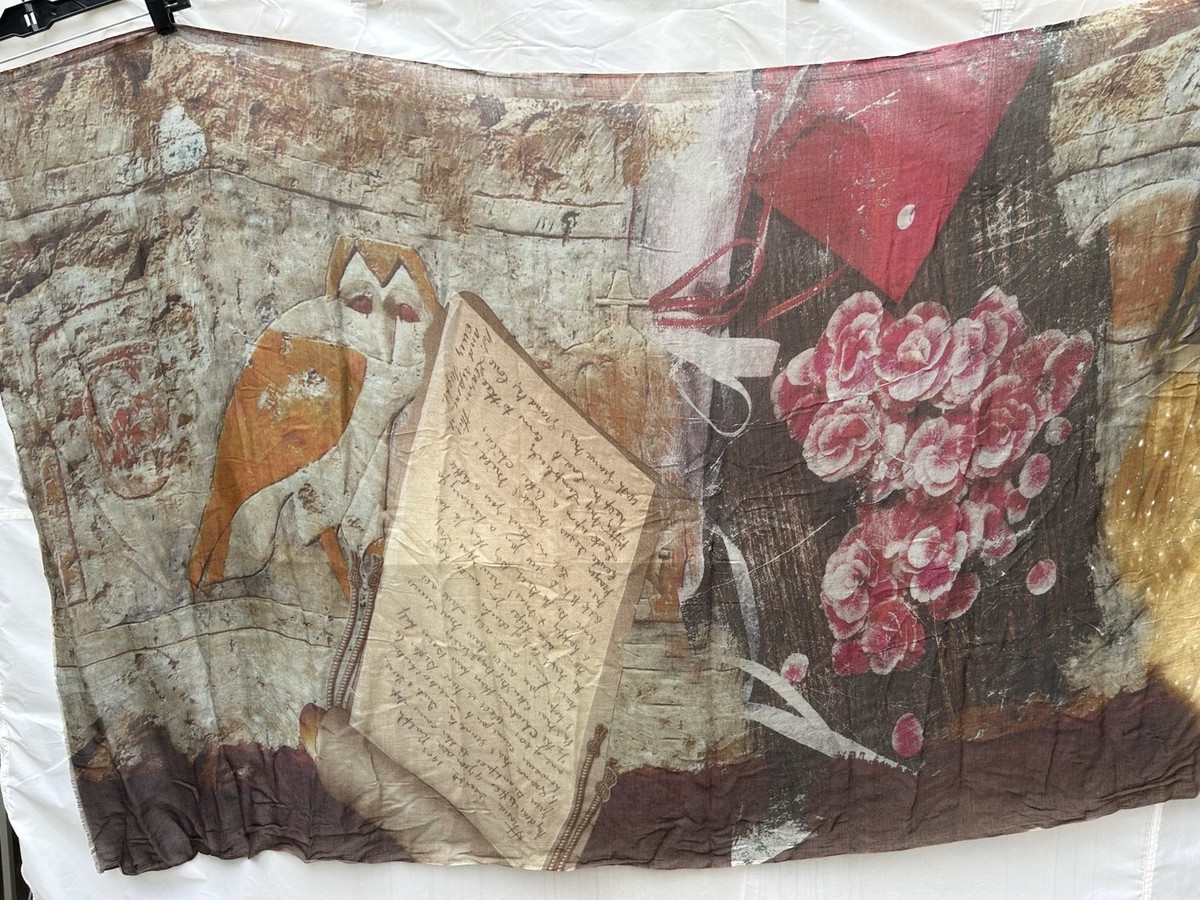 Ya Living Owl, Scripted Notes,Floral Scarf -Pre Owned