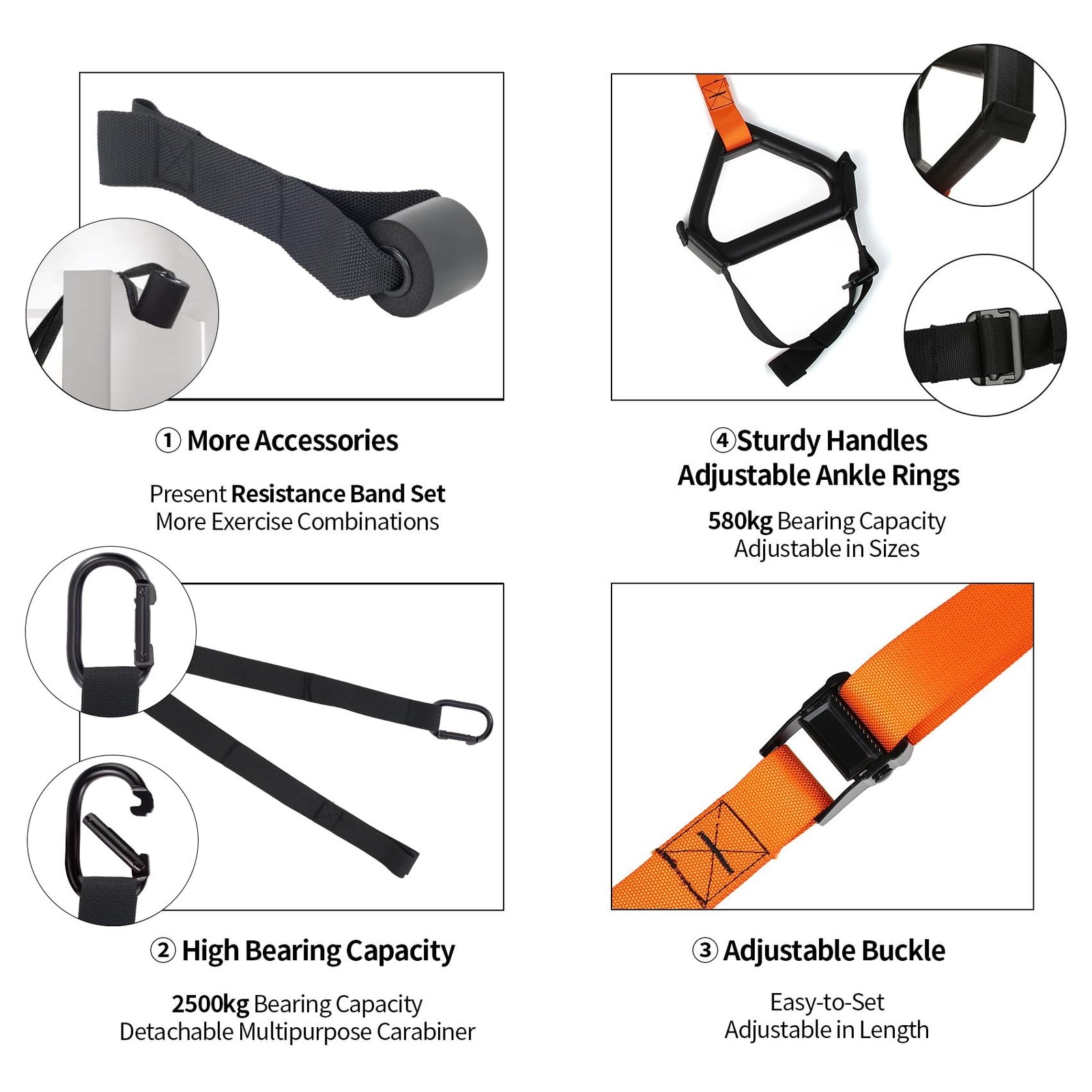 Moulyan Bodyweight Resistance Training Straps,Suspension Training Straps Comp...