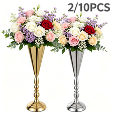 2/10Pcs Flower Trumpet Vases 17" Wedding Party Tabletop Centerpieces Stand Decor