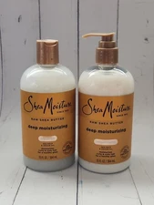 (Set of 2) Shea Moisture Deep Moisturizing Shampoo & Conditioner, 13 fl oz