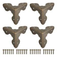 33x33x33mm Metal Box Corner Protectors Edge Guard Bronze Tone 8pcs 