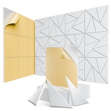 12 Pack Acoustic Panels with Self-Adhesive, 12"X 12 0.4 Inch, White