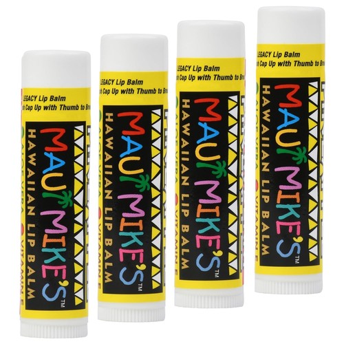 Maui Mike's Best Lip Balm Banana (4 pack) Vitamin E,Aloe Vera and - Picture 1 of 8