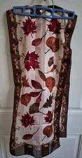 Cejon Colorful FALL Leaves Orange, Gold Brown Long Rectangular Scarf 13.5W X 58L