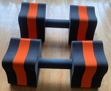 Fitness Gear Water Dumbbells Anti-slip Foam Workout Black Orange