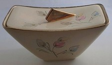 Porzellan-Schälchen mit Deckel, florales Muster, Jaeger & Co