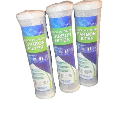 3 Pack- 9.875'' x 2.5'' Block Activated Carbon Filter RONAQUA