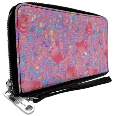 Turning Red Mei and Panda Mei Icons Zip Around Wallet Buckle Down