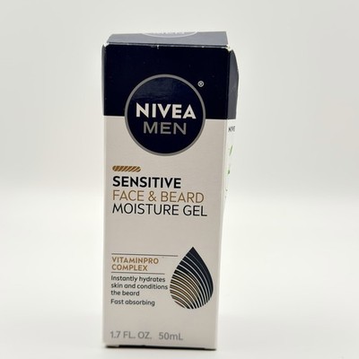 Men, Sensitive Face & Beard Moisture Gel, 1.7 fl oz (50 ml)