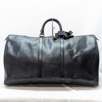 LOUIS VUITTON Epi Keepall 60 Travel Boston Bag Black M42942 VI89 Authentic LV