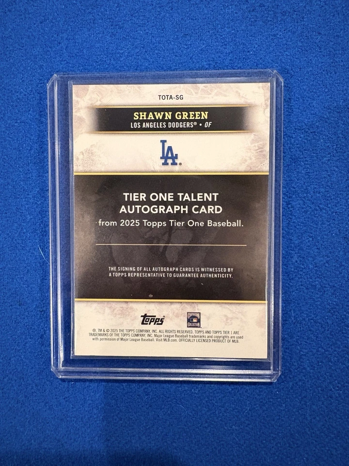 Autógrafo Topps Tier One 2024 - Tier One Talent Shawn Green #TOTA-SG 91/149 (AU) Foto 2 de 2