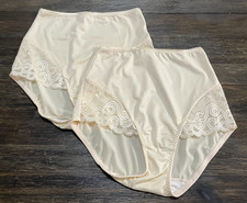 Bali 2-pack lace panties briefs BEIGE 8054 Firm Control Shaping hipster NEW