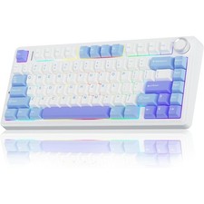 Aula F75 Wireless Mechanical Keyboard, Blue & Purple, Reaper Switch, 80 Key 75%
