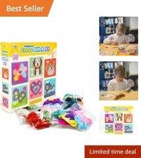 Kids 6-in-1 Cross Stitch Embroidery Kit – 6 Boards & 36 Colourful Threads