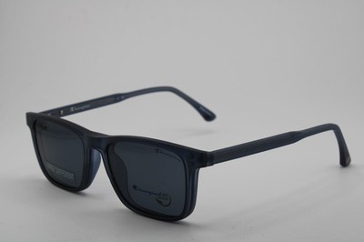 NEW CHAMPION CH2307 C01 BLUE POLARIZED AUTHENTIC CLIP-ON SUNGLASSES 53-17