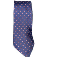 Brittany House London Geometric Blue Vtg 100 Silk Men's Necktie 3  X 57  