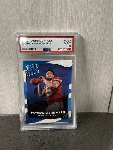 Patrick Mahomes II 2017 Panini Donruss Rated Rookie #327 PSA 9 Chiefs