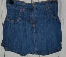 Gymboree Blue Denim Flare Skirt Pink Contrast Stitching Size 8 W25