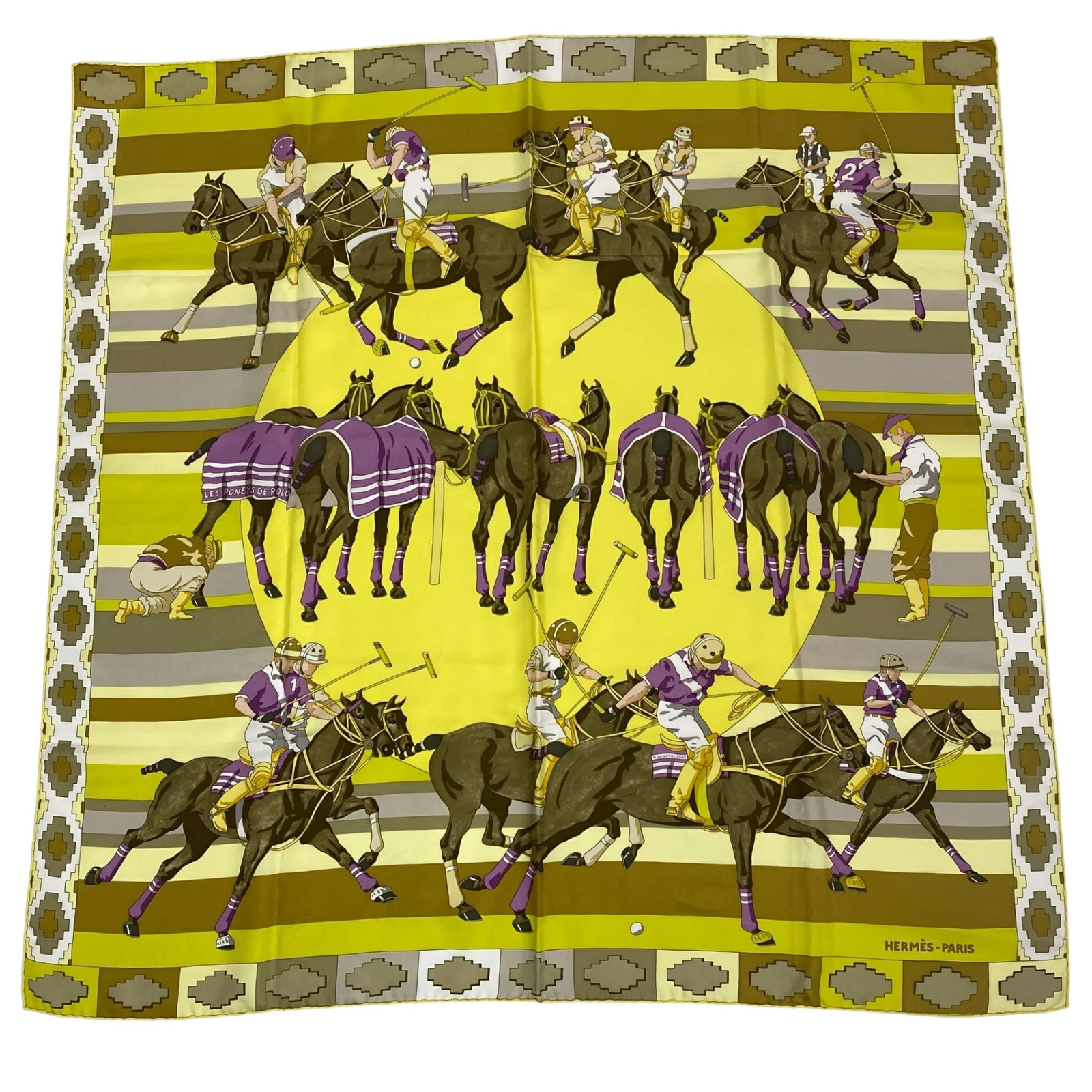 Les poneys de polo orange - Hermès Scarf Details | Scarf Sage