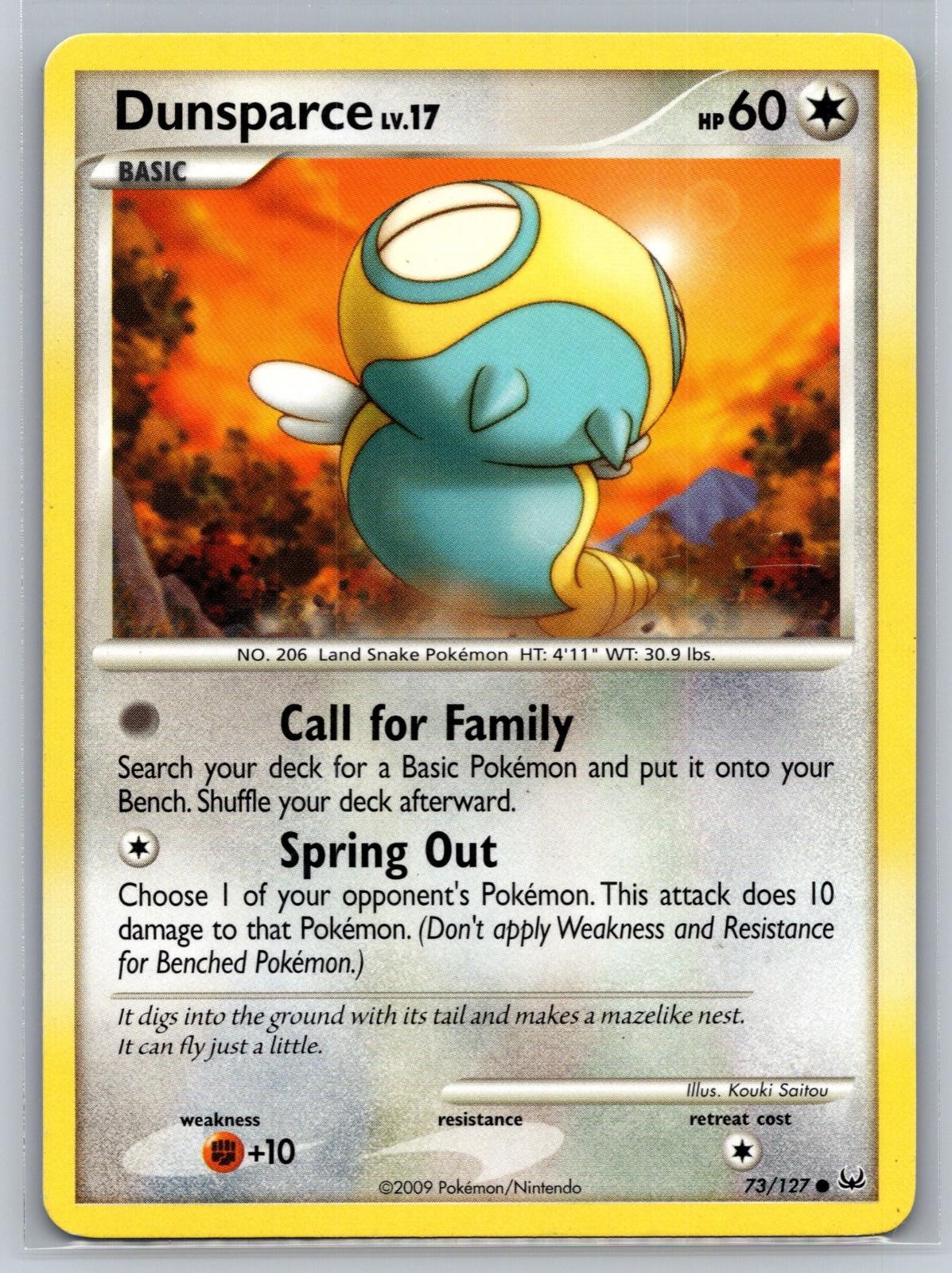 Dunsparce 73/127 Common Platinum Pokemon Lightly Played