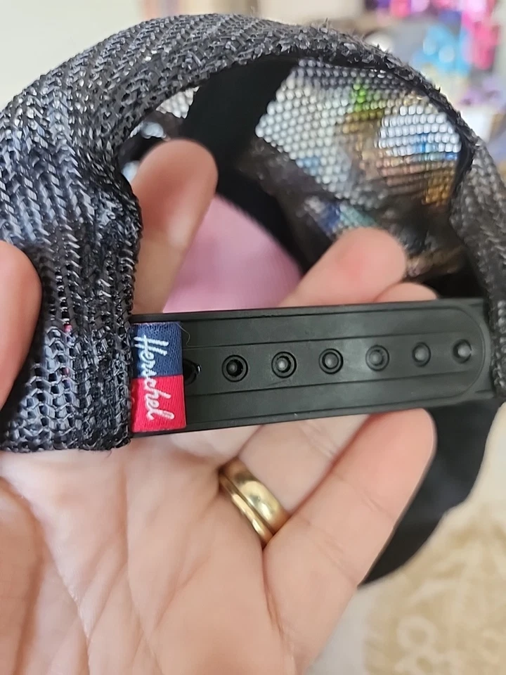 Herschel Supply Co. Sombrero Hueso Ballena Malla Gorra Snapback Camionero Negro Talla Única Foto 4 de 4