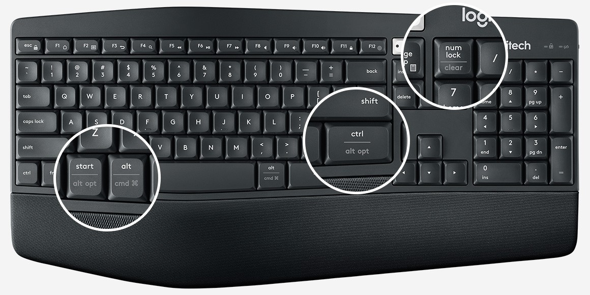 Logitech K850 Wireless Keyboard ONLY 920-008219 (NO Battery